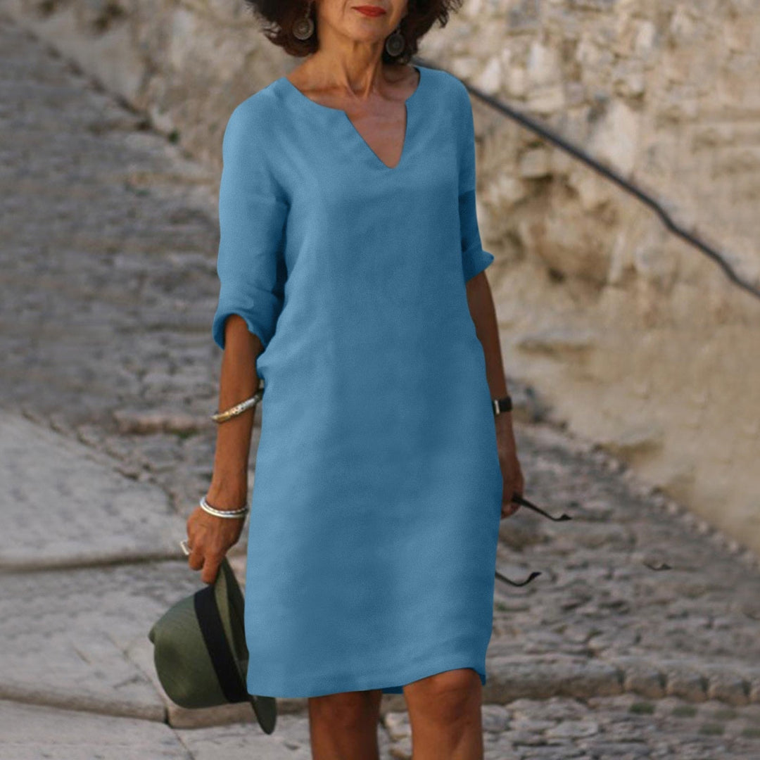 Stylish Sofia women's summer midi dress, a versatile piece for elegant casual and holiday outfits.