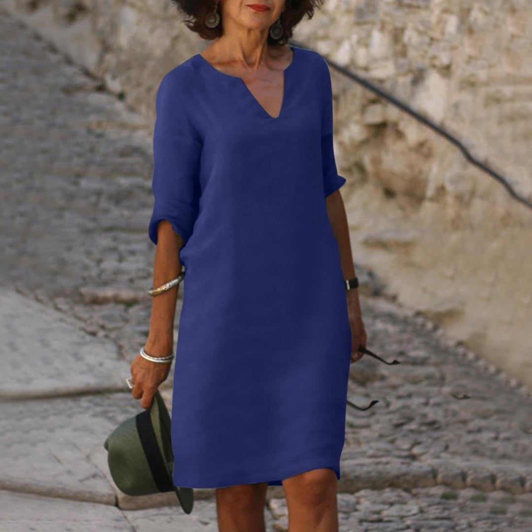 Elegant Sofia women's holiday dress, a comfortable and flowy summer midi for versatile fashion.
