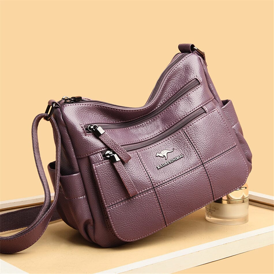 Women's genuine leather tote bag, elegant and spacious for daily essentials.