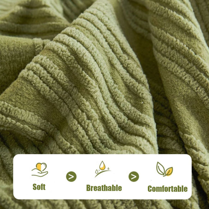 "Elegant jacquard sofa cover with velvet texture, anti-scratch, stretchable and pet-friendly, ideal for stylish protection."