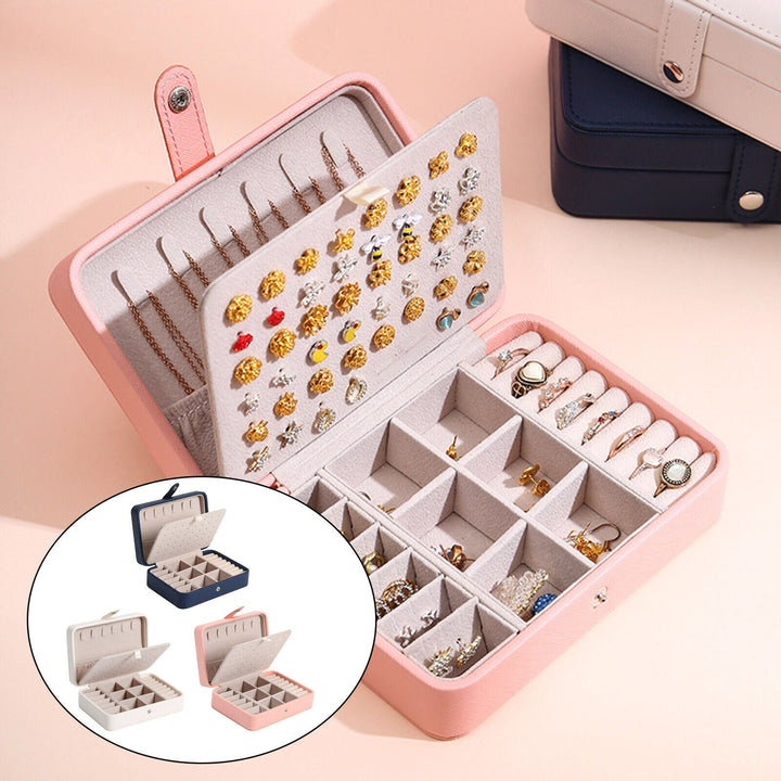 Sophisticated pink flip-top jewellery box, elegant storage for women's accessories & decor.