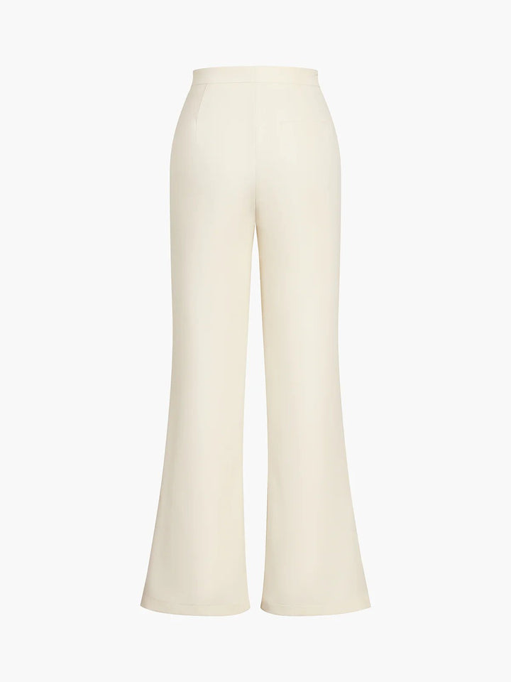 Women's elegant strapless wide leg pants set, perfect for cocktail attire & evening outfits. Available in black/grey.