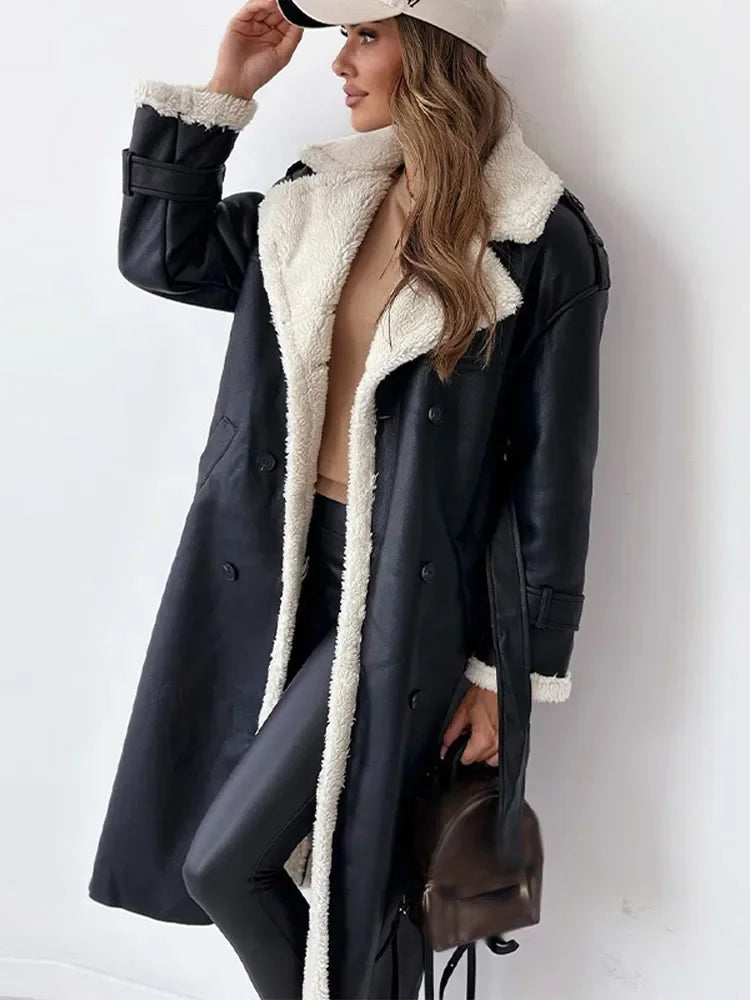 Cozy Seraphina long winter coat for women, plush and warm fashion outerwear for ultimate cold weather style.