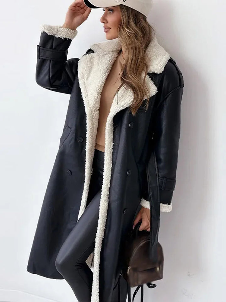 Cozy Seraphina long winter coat for women, plush and warm fashion outerwear for ultimate cold weather style.