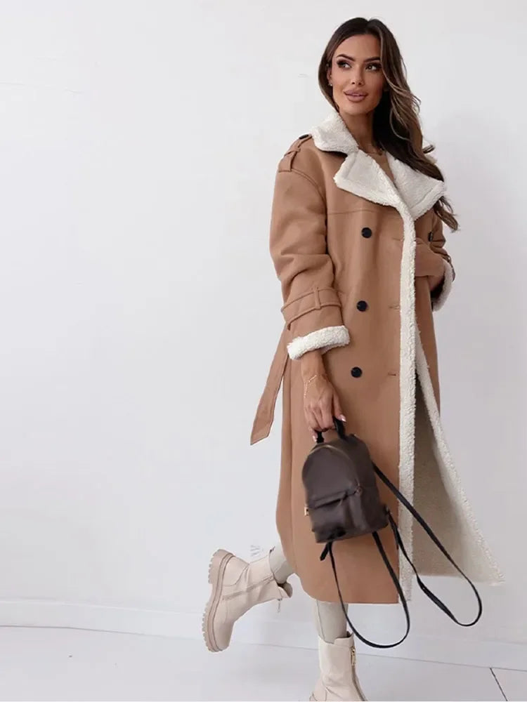 Elegant & cozy Seraphina long winter coat for women, stylish outerwear providing ultimate warmth in cold.