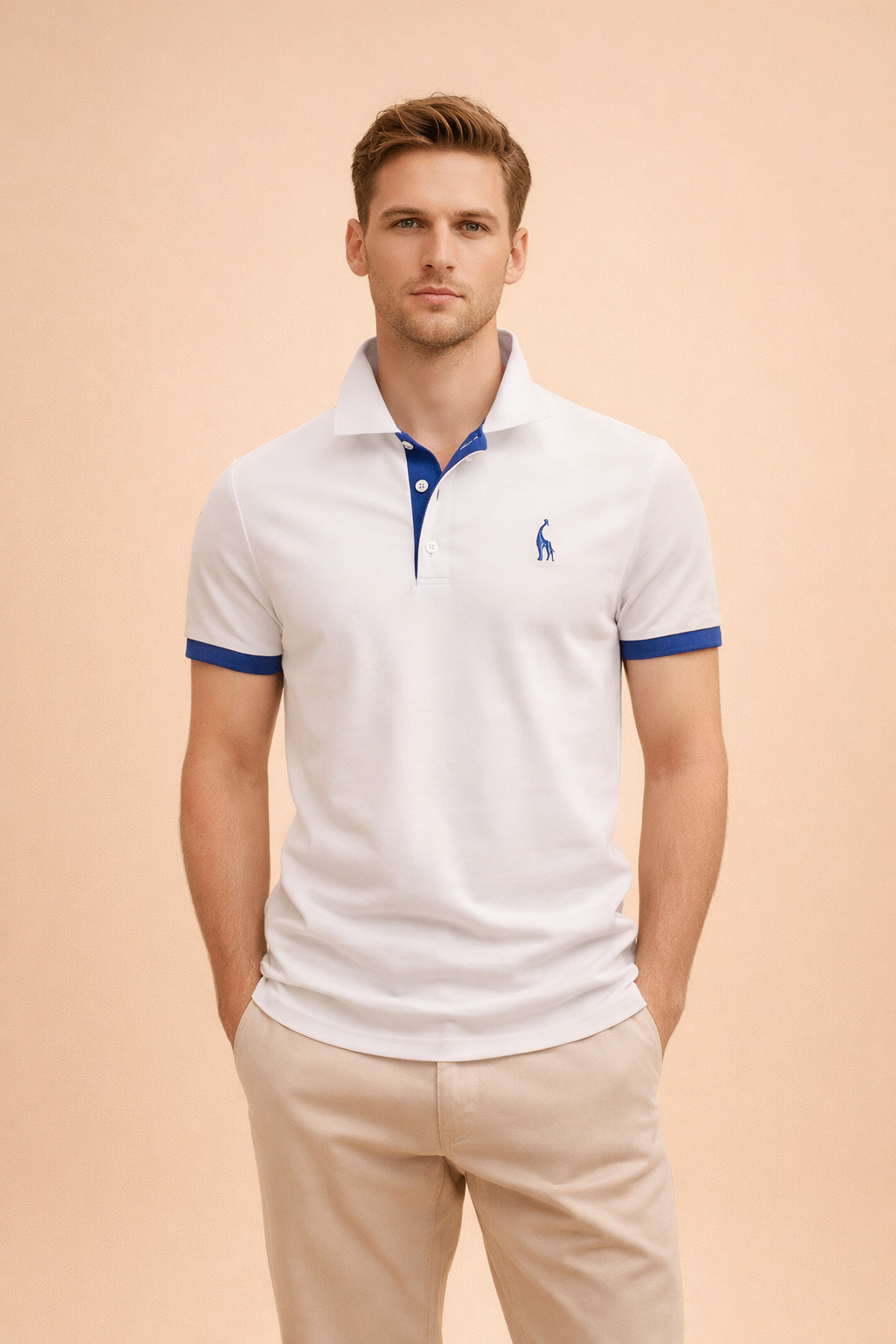 Stylish men's collared short-sleeve polo shirt, comfortable classic fit for everyday wear.