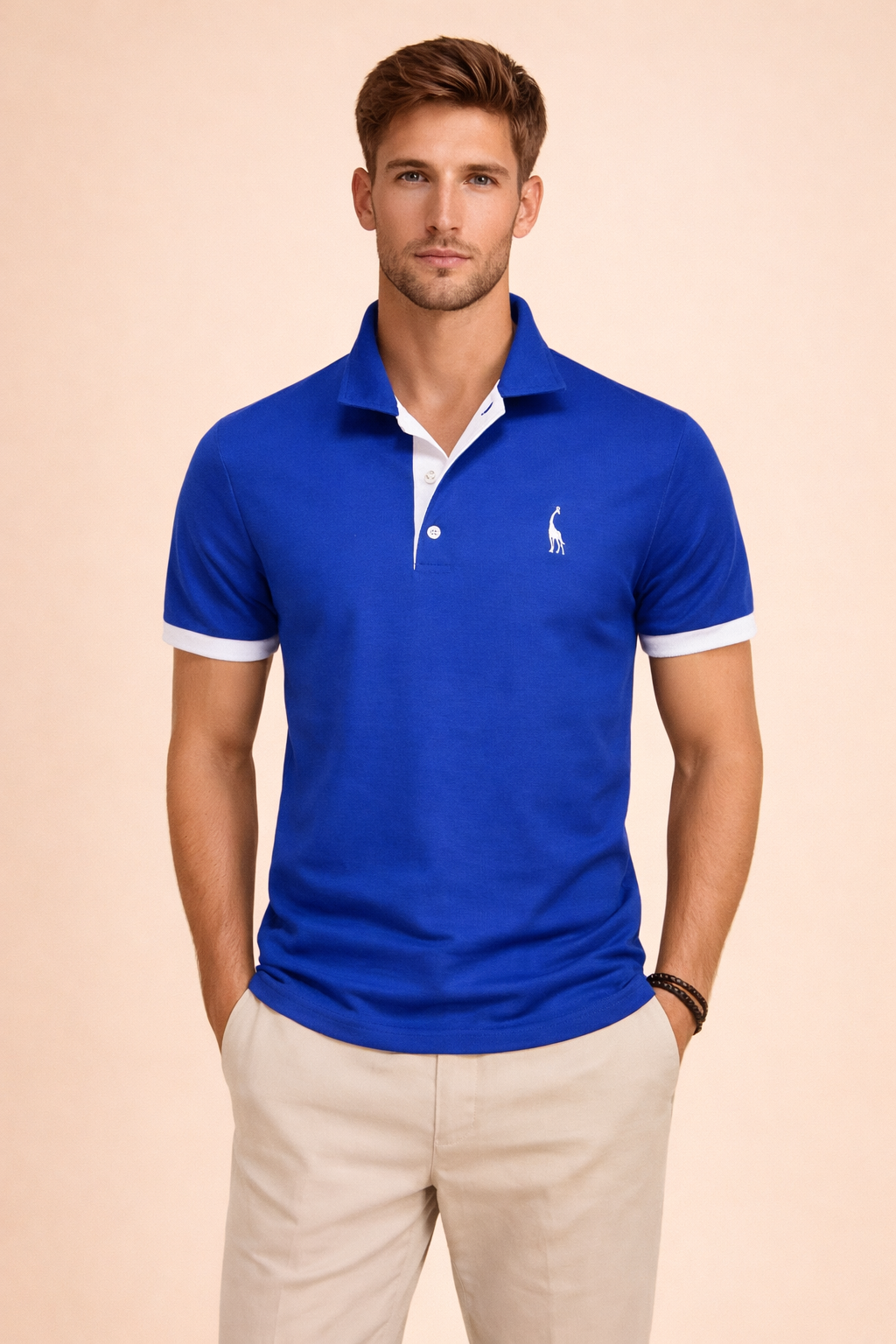 Sophisticated short-sleeve men's polo, classic fit for urban fashion & versatile casual style.