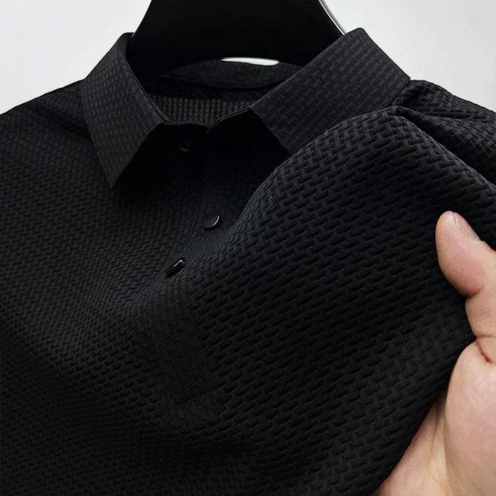 "Elegant men's polo shirt, summer-ready, sleek design in soft, breathable fabric for a stylish, sophisticated look."