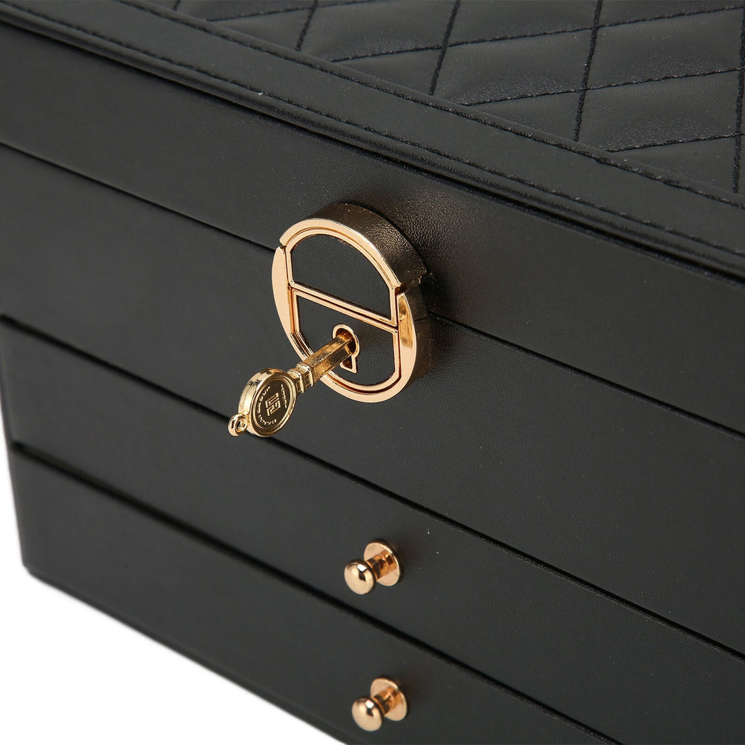 Women's elegant multilayer jewelry box, providing organized storage for accessories.