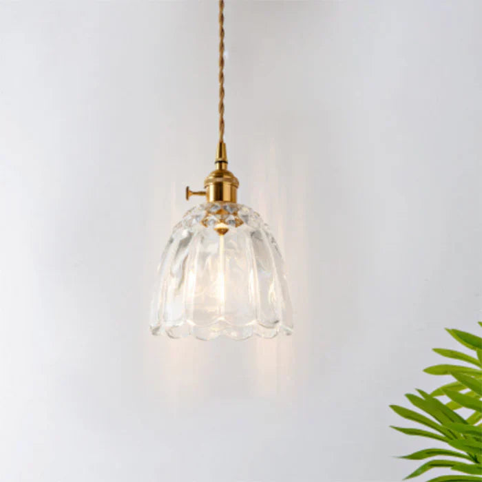 OpulentGlow industrial glass pendant lamp, a chic ceiling fixture for contemporary homes.