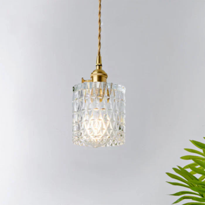 OpulentGlow pendant lamp, clear glass light for dining room ambiance.