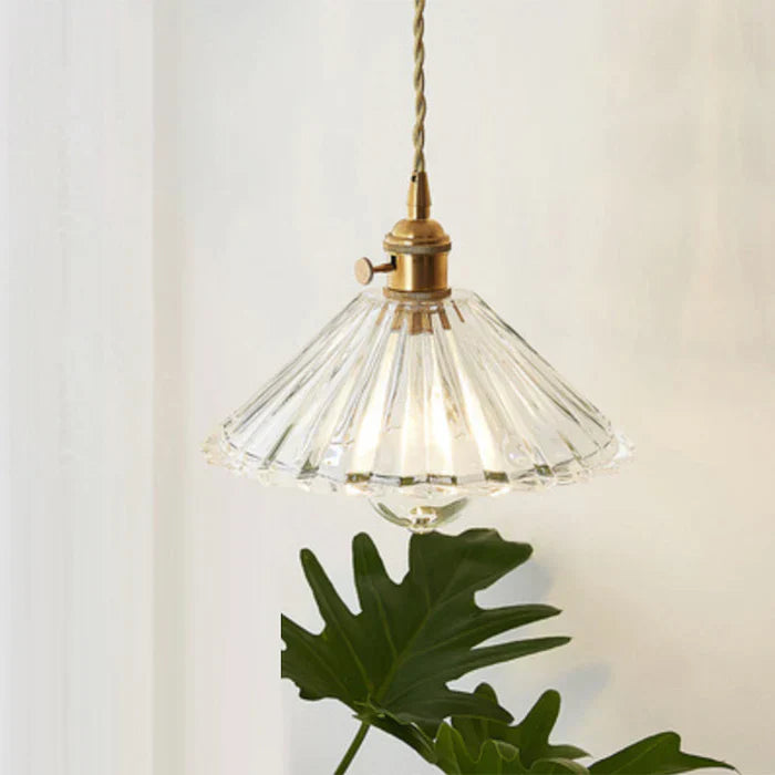 Industrial style glass pendant, ideal kitchen lighting and a decorative ceiling lamp.