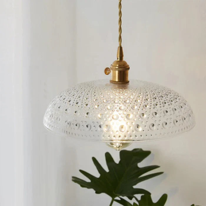 Decorative glass pendant lamp, industrial design for a contemporary home.