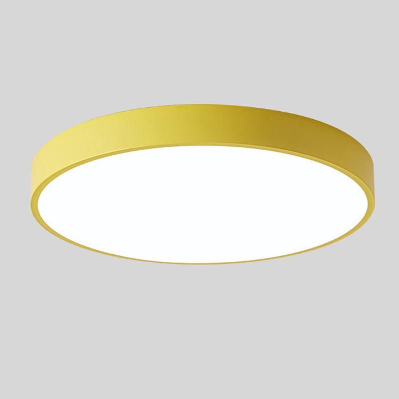 "Elegant Scandinavian Circular LED Ceiling Light Fixture with minimalist design, warm glow, and wood finish option."