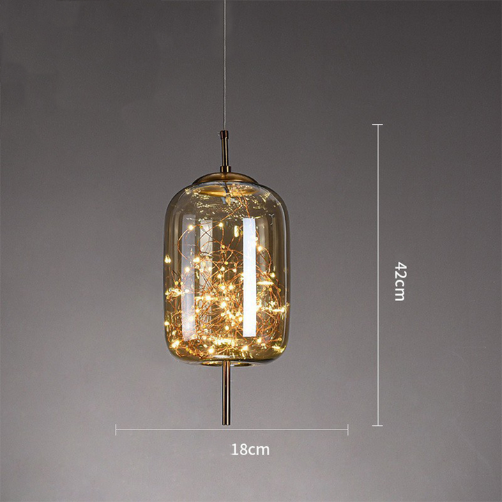 Elegant Scandinavian LED pendant light with sleek glass design; perfect for modern spaces, enhancing ambiance with soft glow.