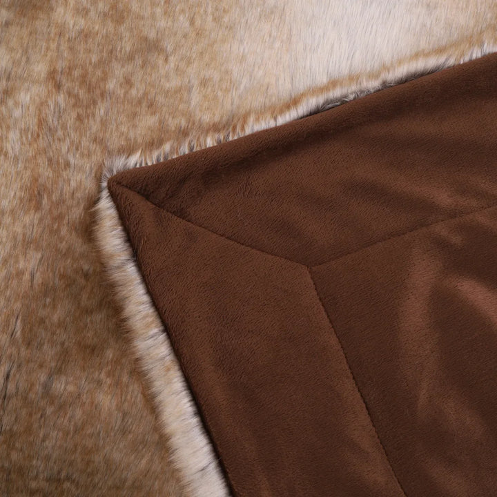 "Elegant soft mink faux fur throw blanket, luxurious, plush, gray tones, perfect for cozy home decor, 79x75 inches."