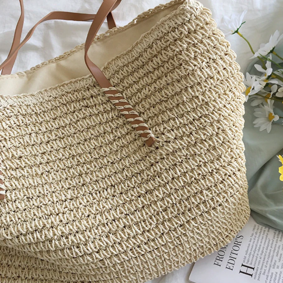 TerraWoven durable women's shoulder bag. Spacious woven purse, elegant & resilient for daily carryall needs.