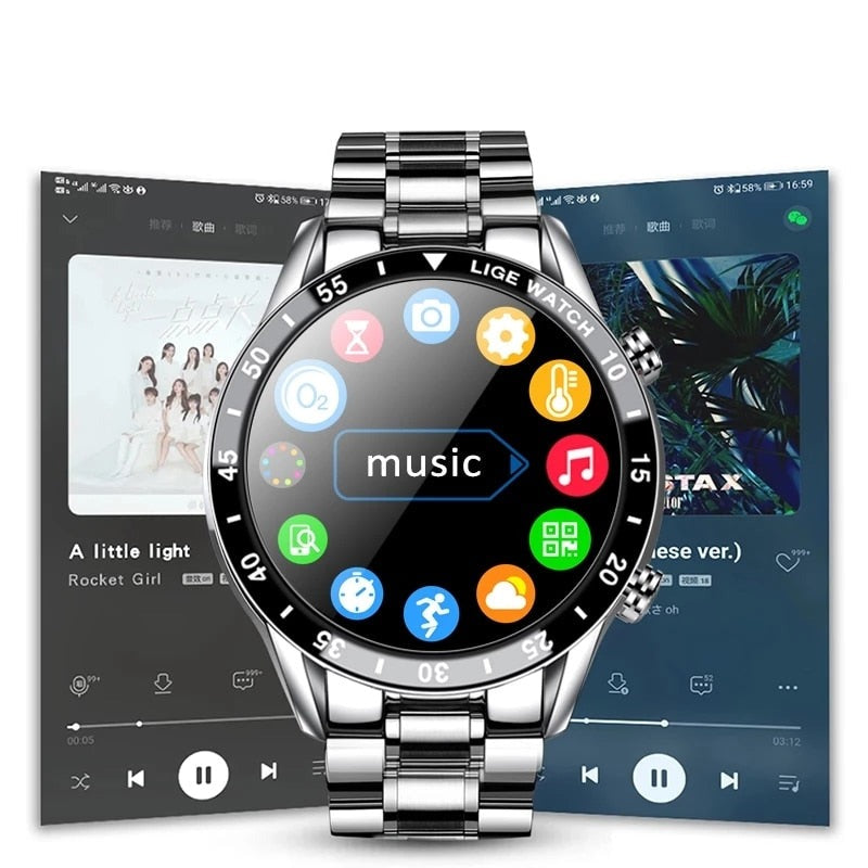 Unisex smartwatch on a wrist, actively tracking steps, a multi-functional fitness tracker.