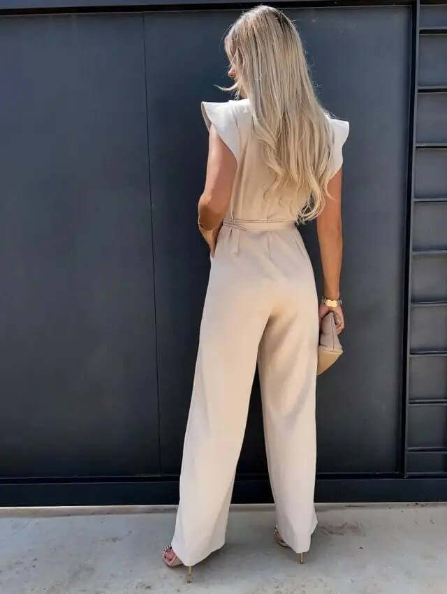 Formal women's jumpsuit with asymmetric design, perfect for parties & special occasions.