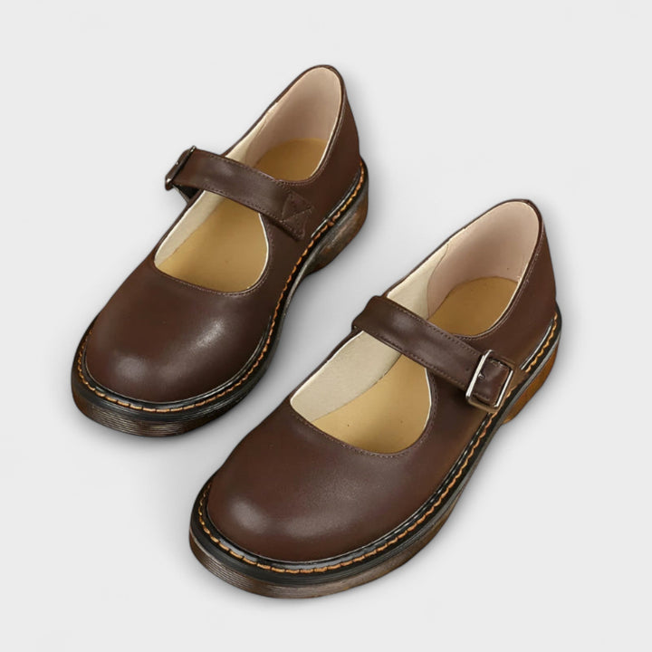 Elegant women's classic black Mary Jane shoes. Comfortable flats perfect for versatile everyday wear & dress occasions.