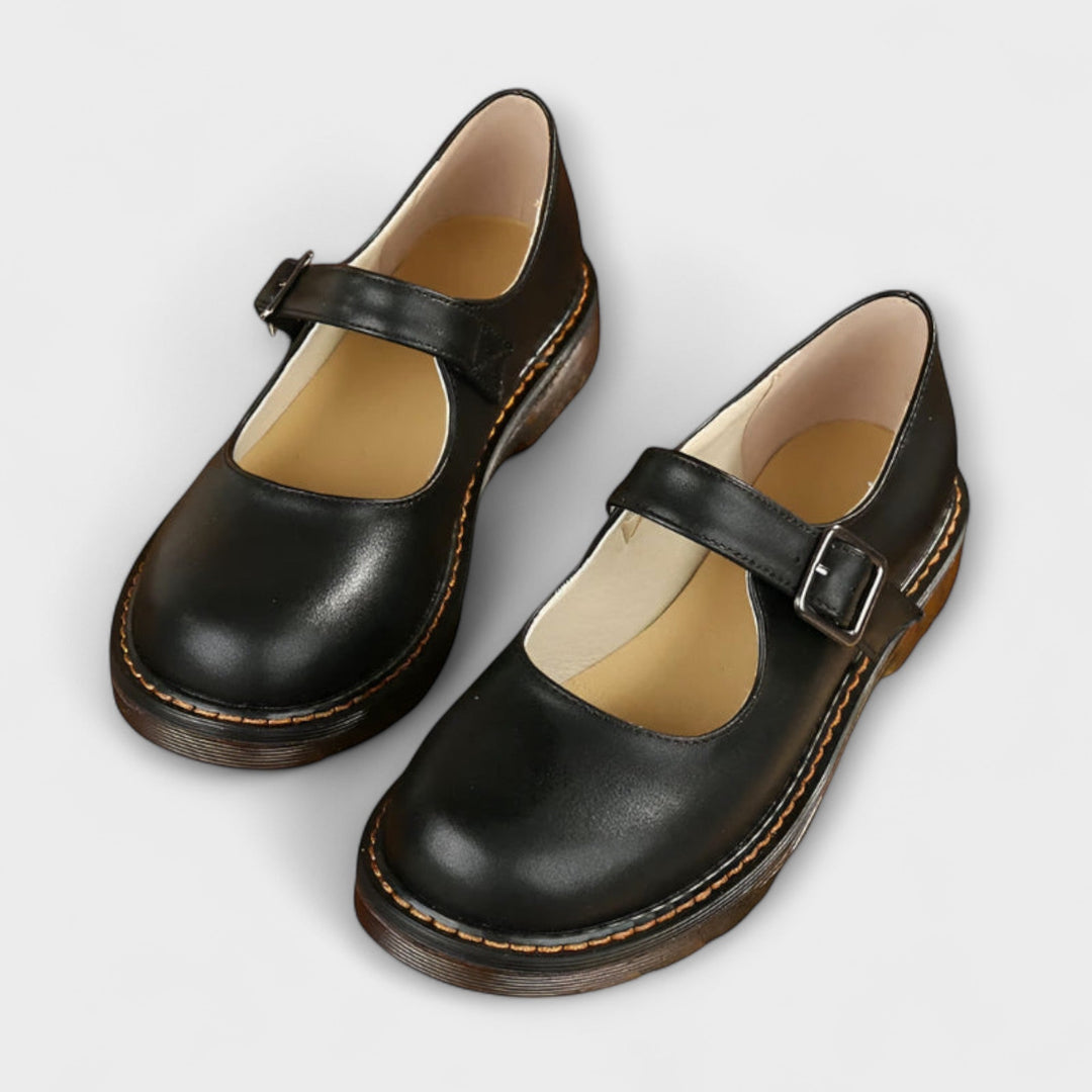 Stylish women's Mary Jane flats with a comfortable strap. Classic style footwear for elegant all-day comfort & walking.