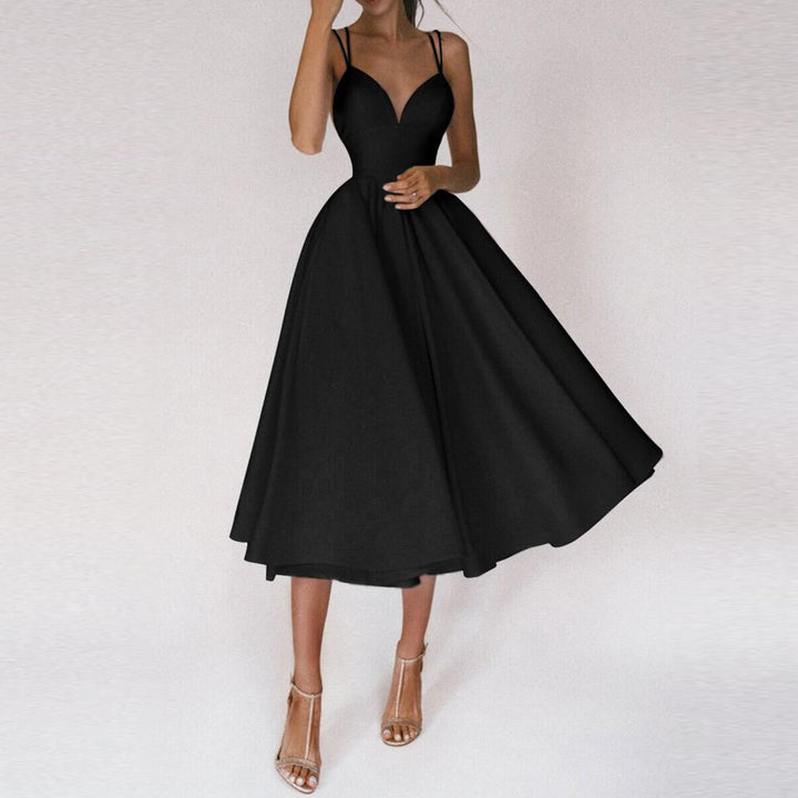 Simple yet elegant women's classy dress for special occasions. A sophisticated midi for formal or party wear.