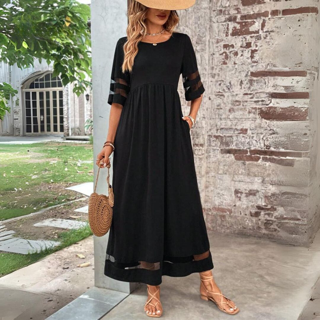 Elegant women's dress offering flattering tummy coverage. Perfect for formal parties and special occasions.