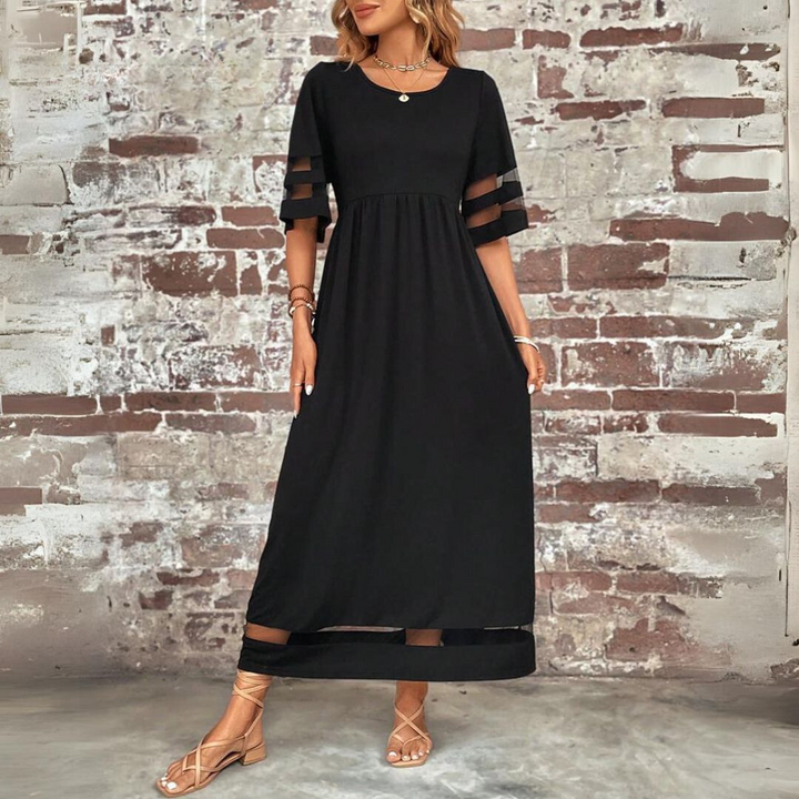 Timeless women's dress with elegant drape and tummy coverage. A sophisticated choice for any formal event or party.