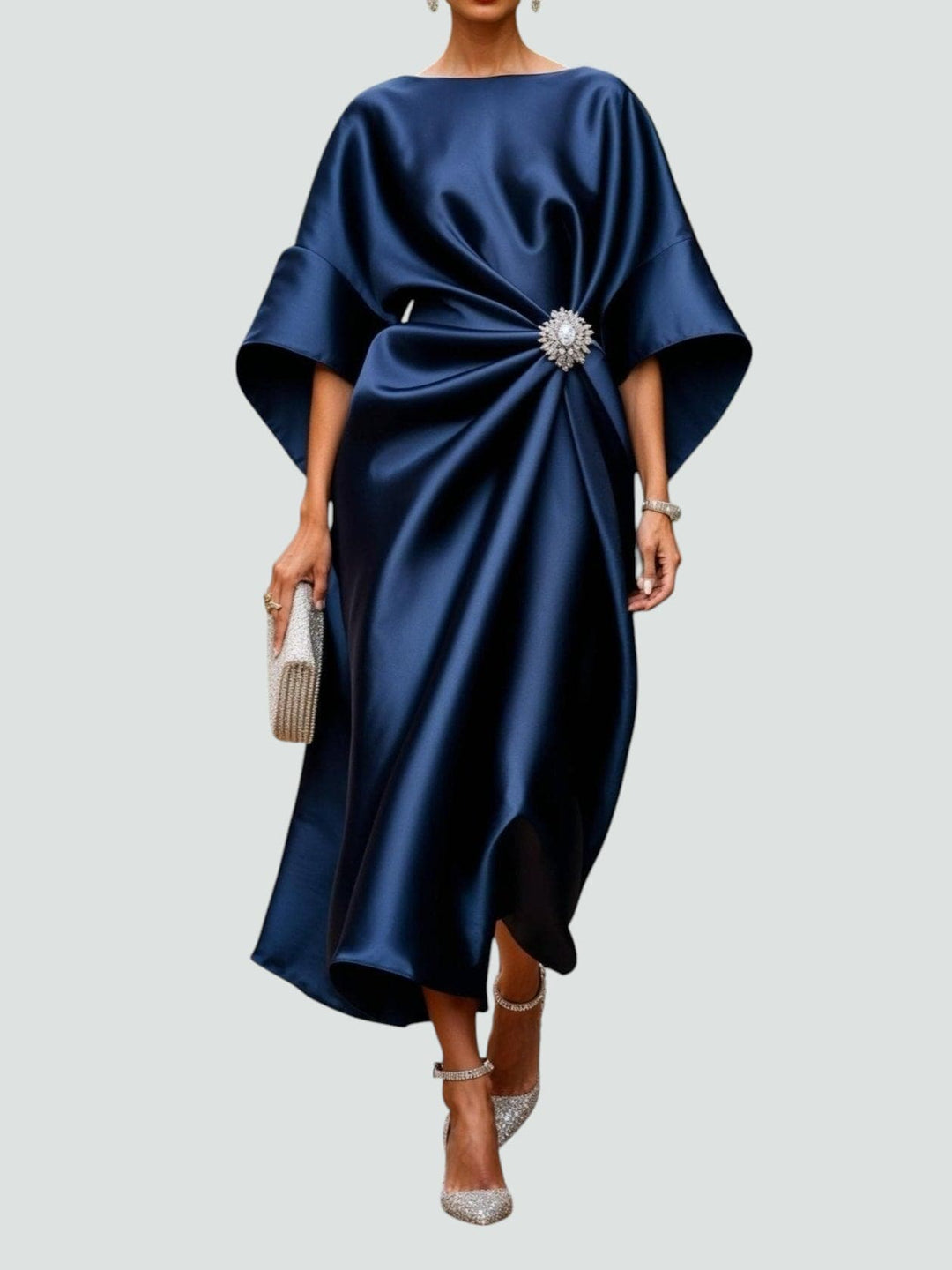 Elegant women's flowing long dress, perfect for special occasions. Modest & flattering summer maxi.