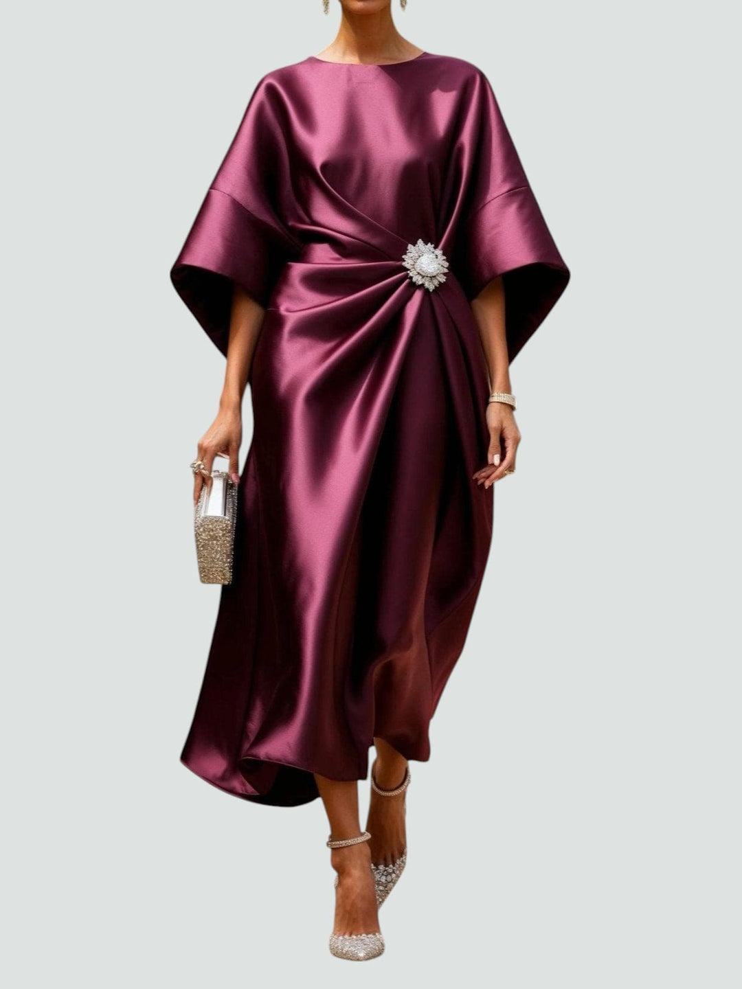 Comfortable & versatile women's long flowing dress. Elegant design, perfect for summer or special events.
