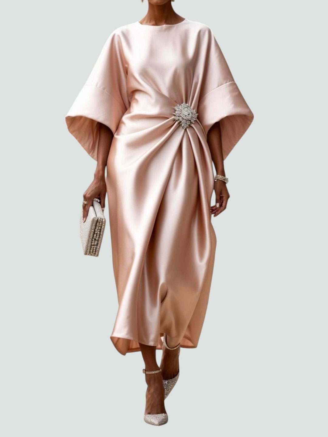 Elegant women's flowing maxi dress. Versatile & comfortable for summer parties or special occasions.