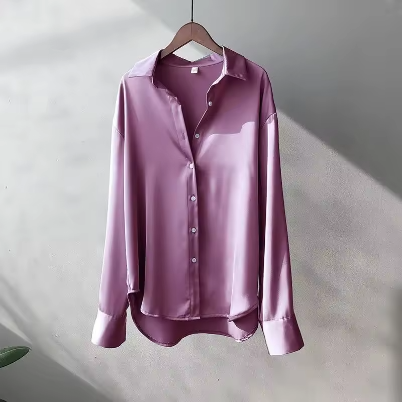 Dressy women's elegant flowy blouse, perfect summer top for office wear, casual outings, or spring fashion.