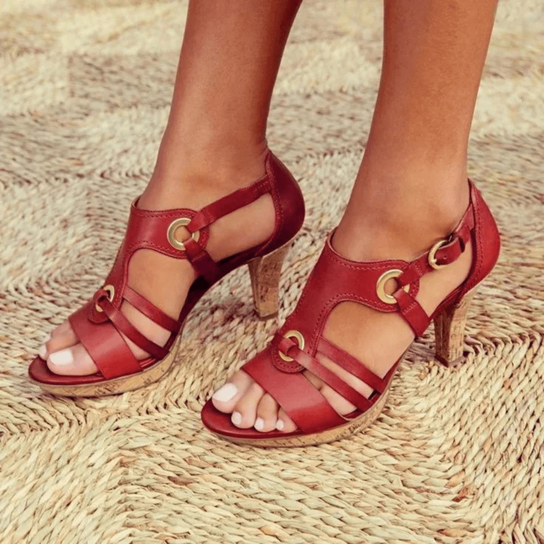 Elegant women's heeled sandals for comfortable all-day wear. Stylish summer footwear.
