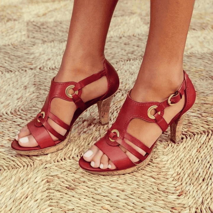 Elegant women's heeled sandals for comfortable all-day wear. Stylish summer footwear.
