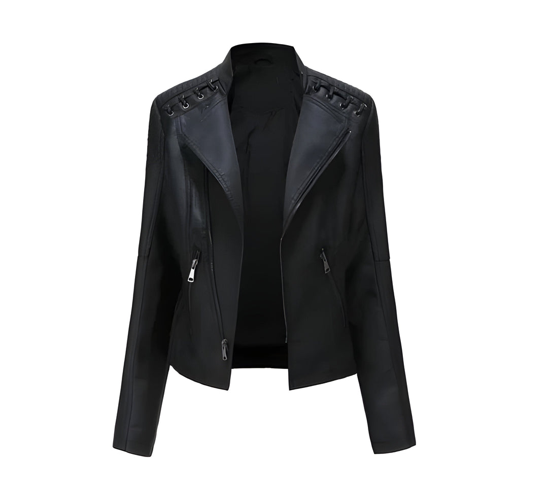 Sophisticated women's vintage lambskin jacket, versatile for all seasons, elevating any fashion outfit.