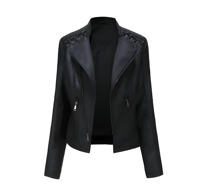 Sophisticated women's vintage lambskin jacket, versatile for all seasons, elevating any fashion outfit.