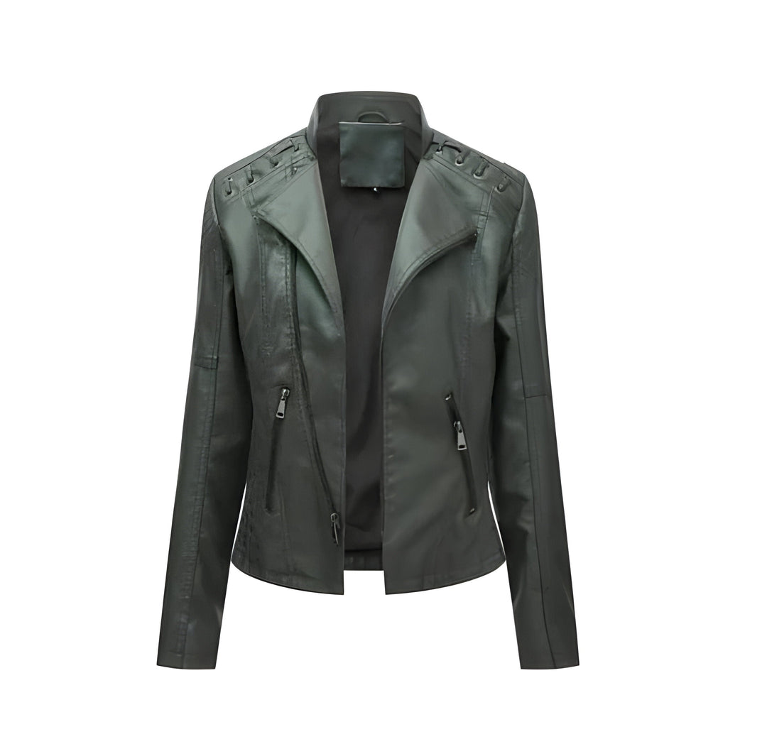 Classic women's lambskin jacket, vintage design, an elegant and versatile outerwear piece for fashion-forward women.
