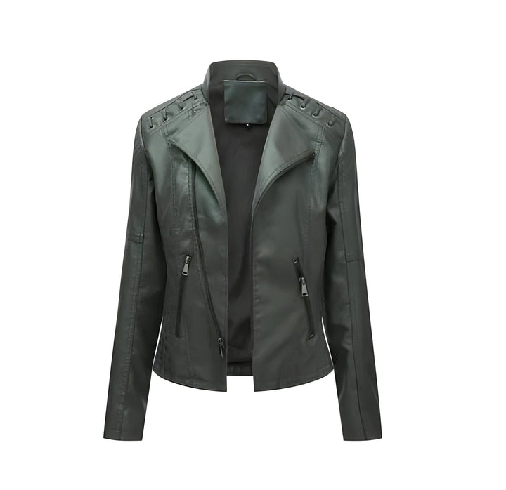 Classic women's lambskin jacket, vintage design, an elegant and versatile outerwear piece for fashion-forward women.