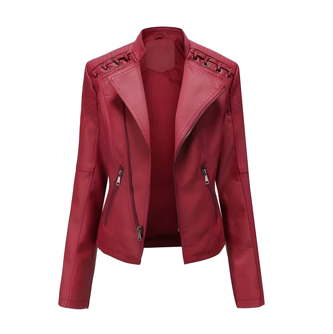 Timeless women's lambskin jacket, vintage style with an elegant touch, essential for modern office and casual fashion.
