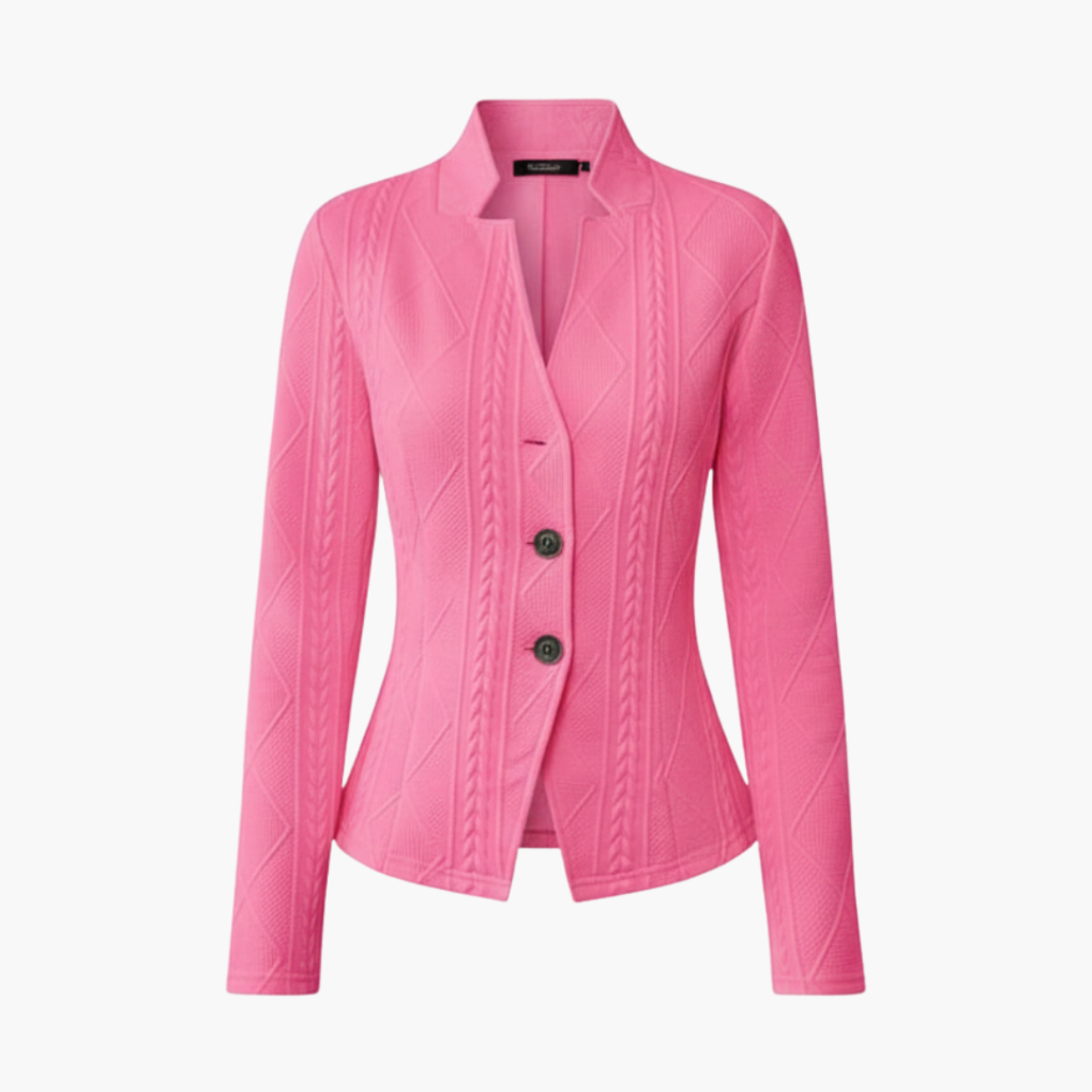 Elegant women's lapel button blazer, perfect for office wear & business casual. Professional ladies fashion jacket.