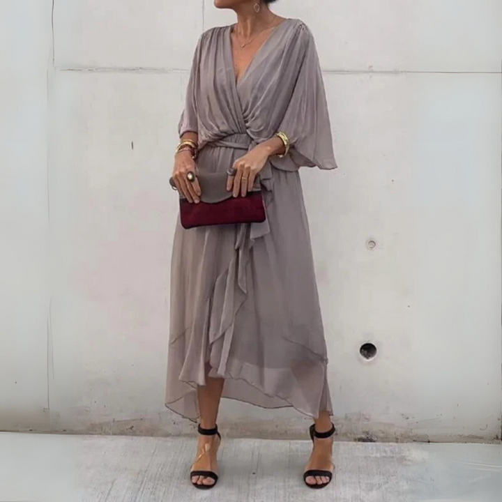 Feminine style lightweight wrap dress for women. Versatile for casual chic day to night looks.