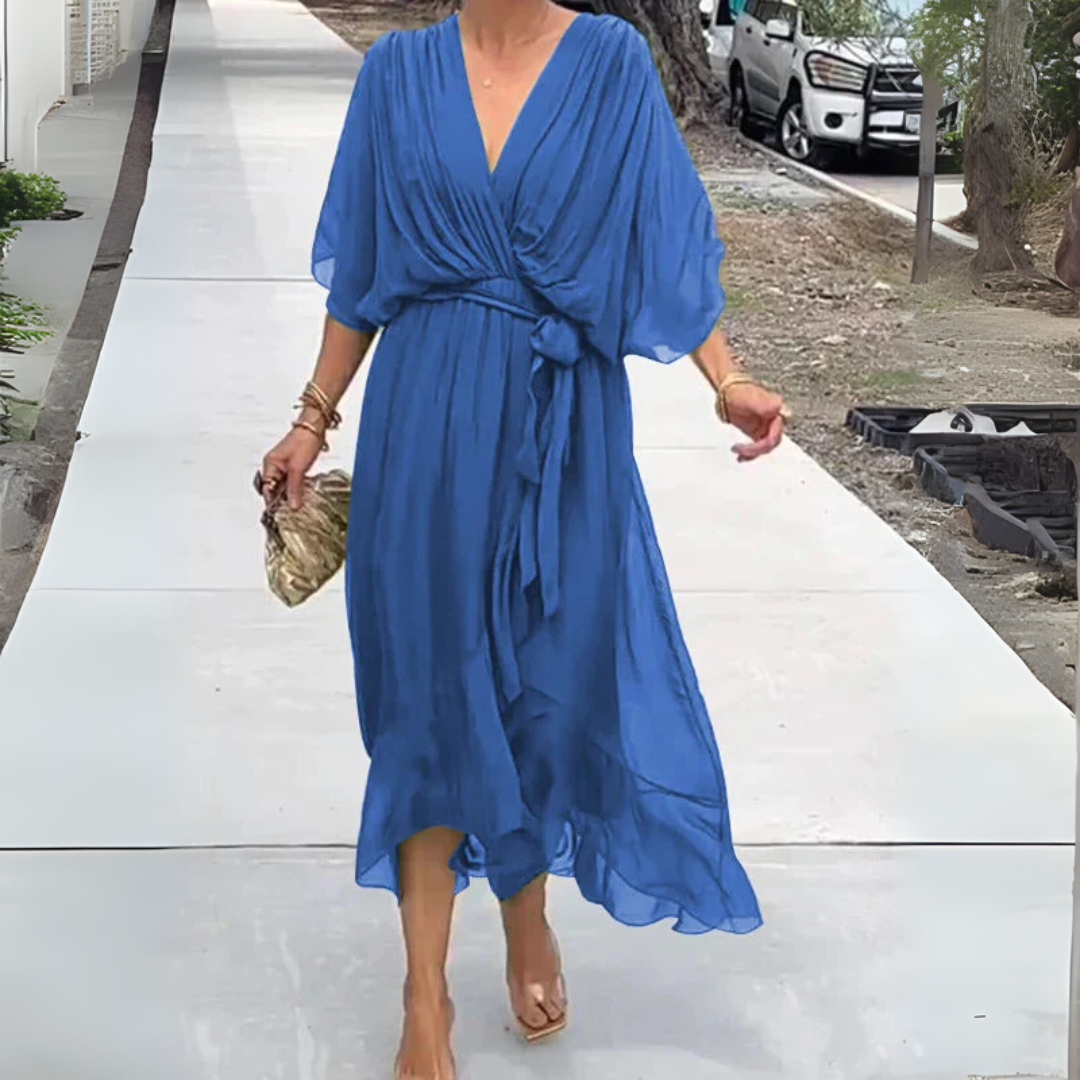 Casual chic women's wrap dress, lightweight and elegant. Perfect versatile dress for spring/summer.
