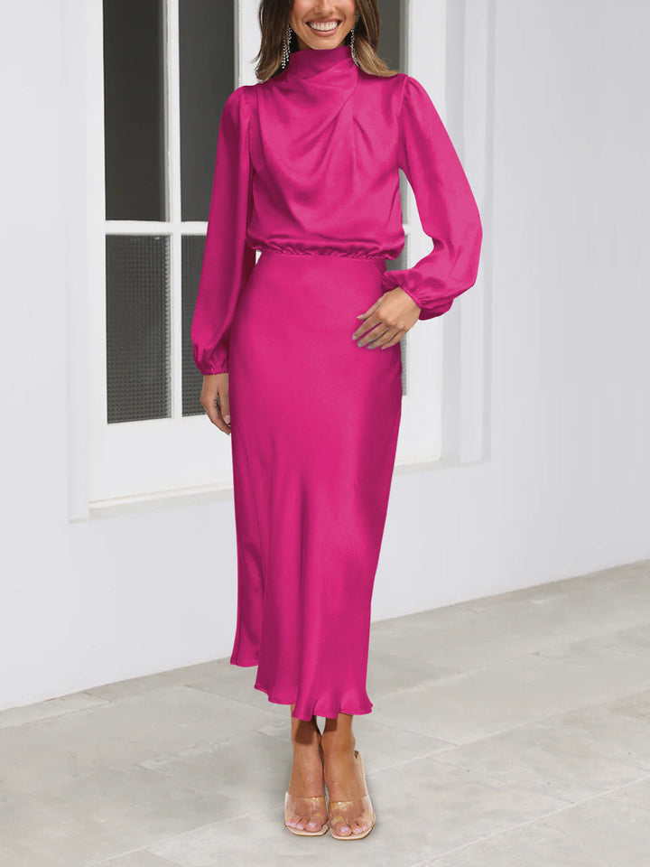 Sophisticated women's long formal slip dress, a chic choice for special events & elegant occasions.
