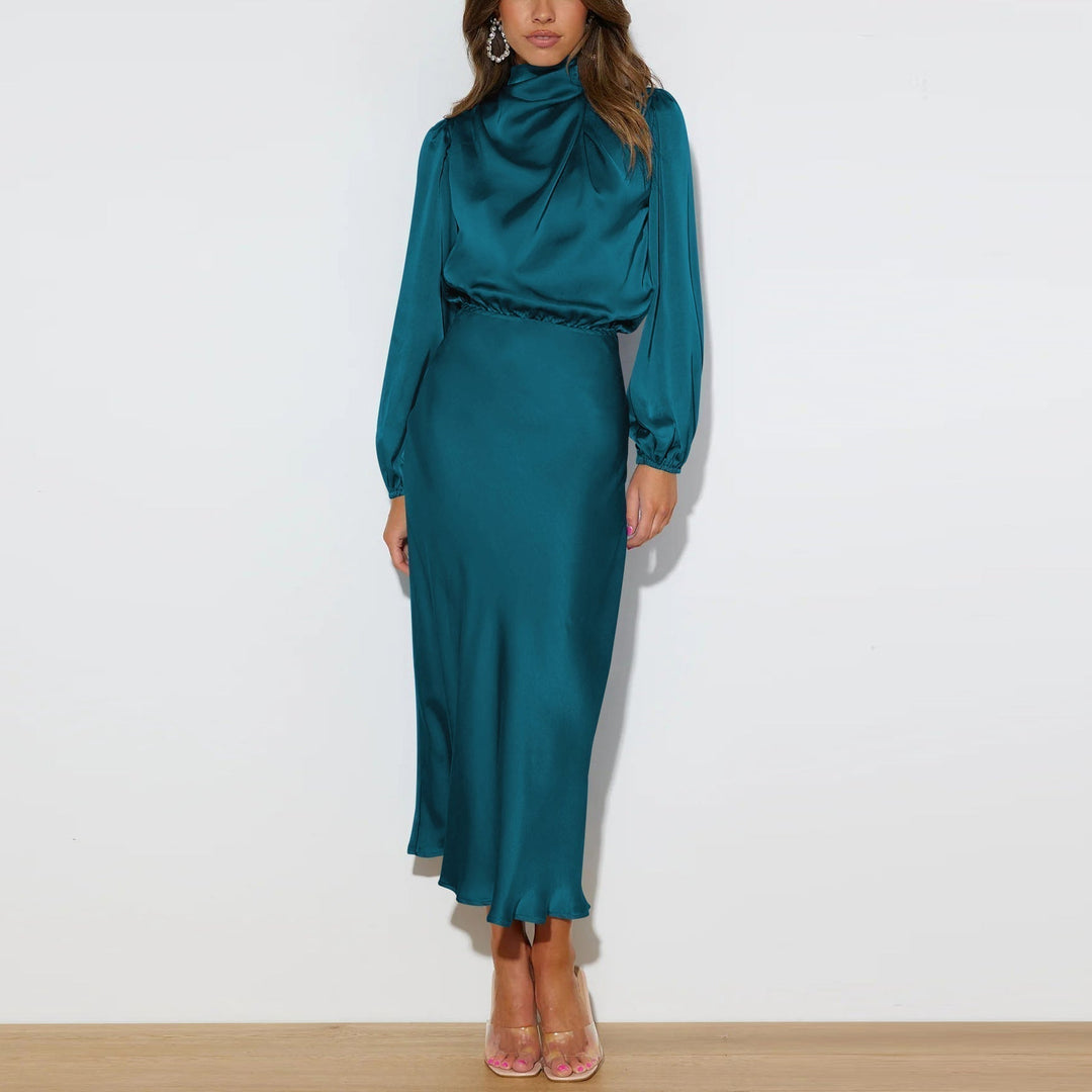Women's elegant long slip dress, crafted from smooth satin, perfect for a glamorous evening look.