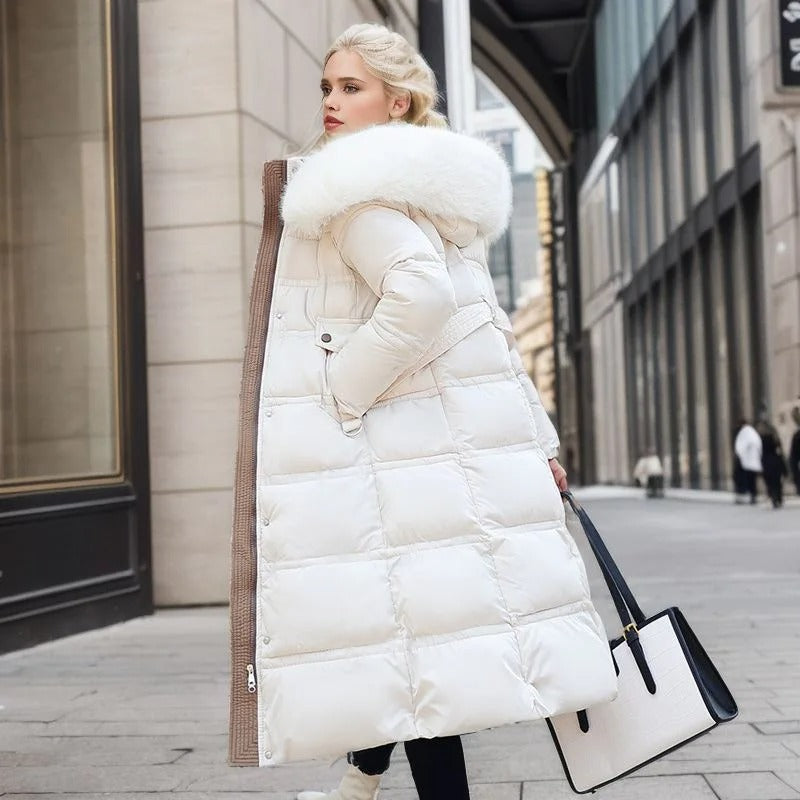 Women's luxury faux fur coat, providing exceptional warmth and an elegant silhouette for winter.