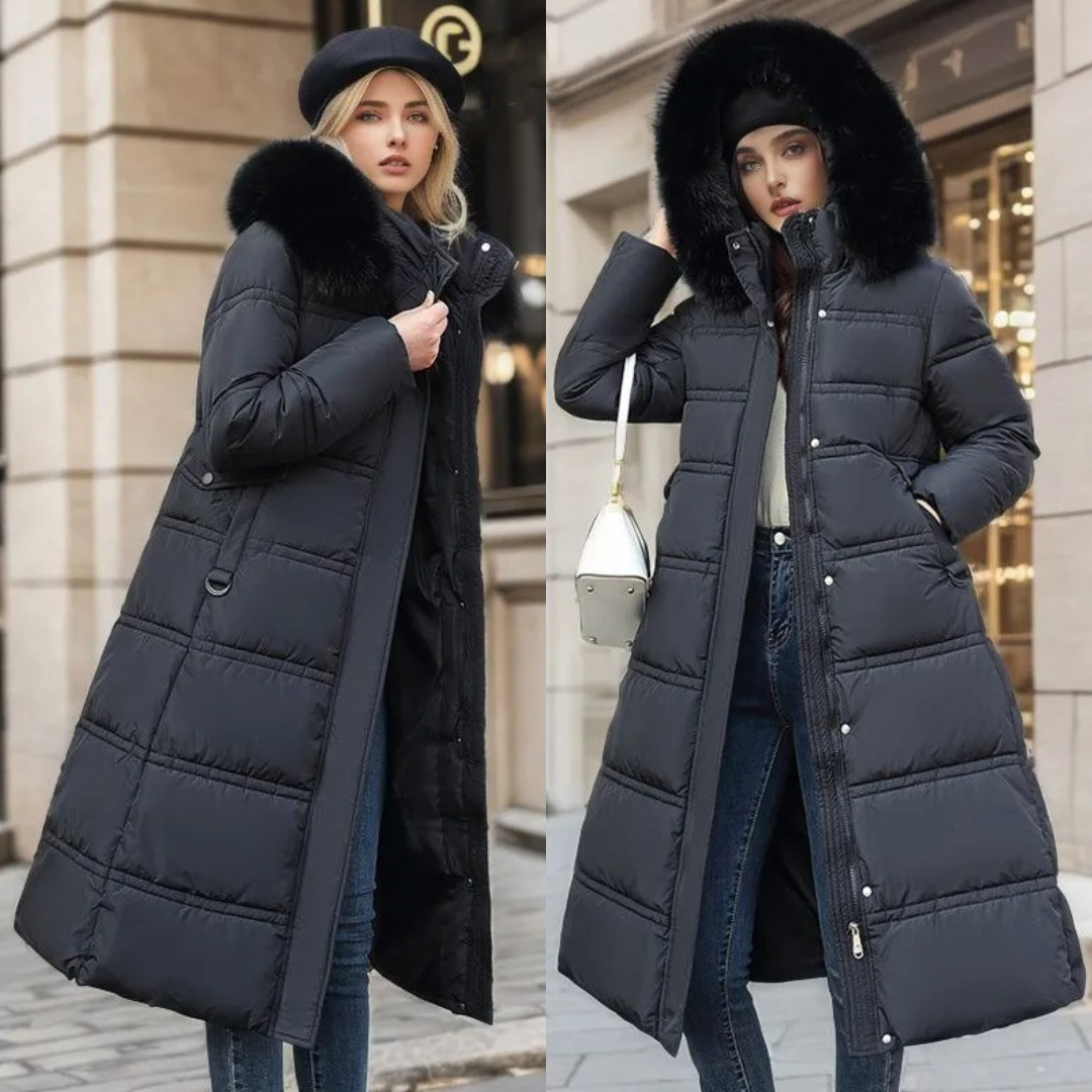 Soft faux fur winter coat for women, providing luxurious comfort and stylish cold weather protection.