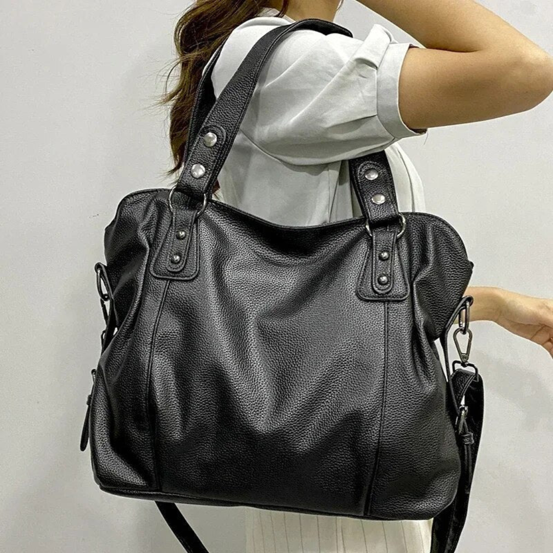 Elegant women's luxury leather shoulder bag, perfect daily carry. Designer quality handbag with spacious interior.