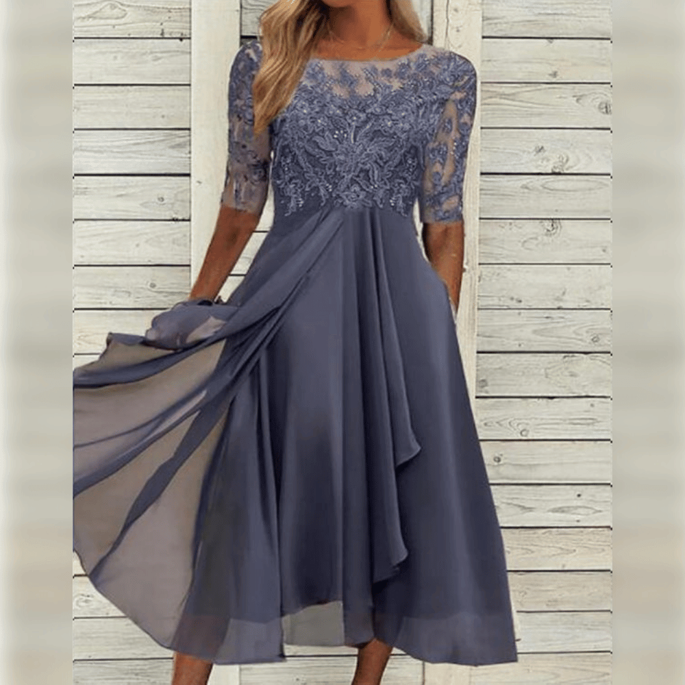 Trendy women's midi dress for a fashionable look. An elegant occasion dress, perfect for any stylish event.
