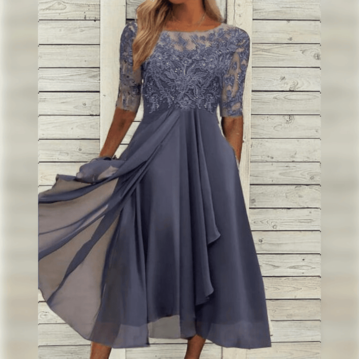 Trendy women's midi dress for a fashionable look. An elegant occasion dress, perfect for any stylish event.