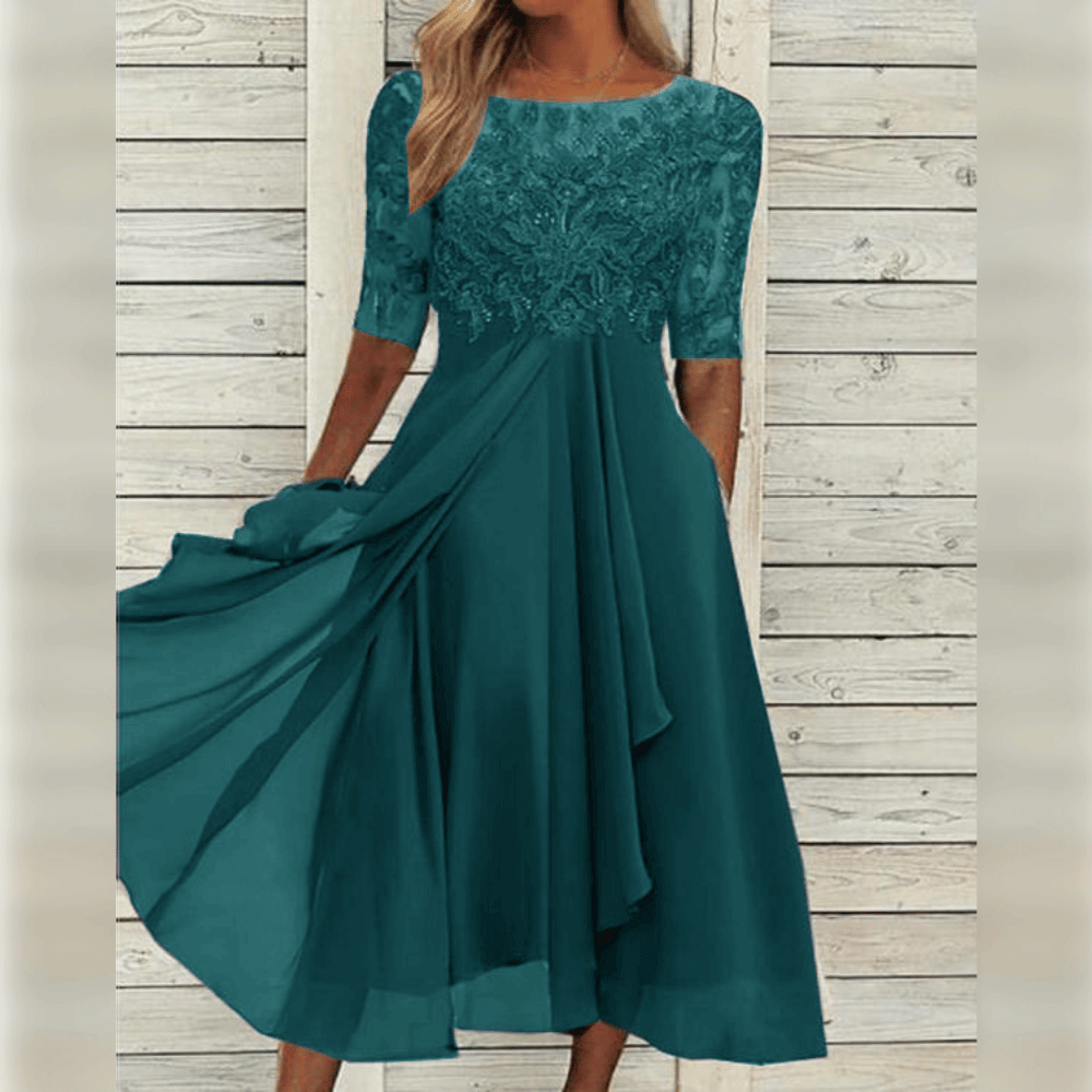 Beautiful women's elegant midi dress. A versatile occasion dress suitable for various events & parties.